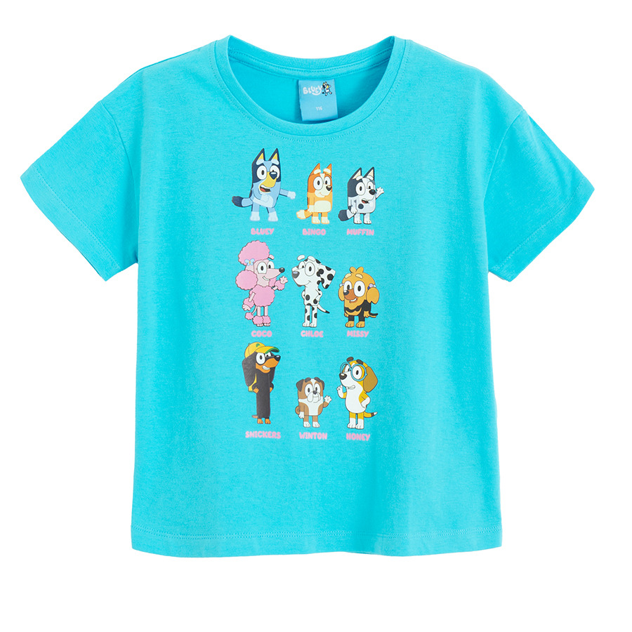 T-shirt dziewczęcy, niebieski, Bluey, Licence Brand